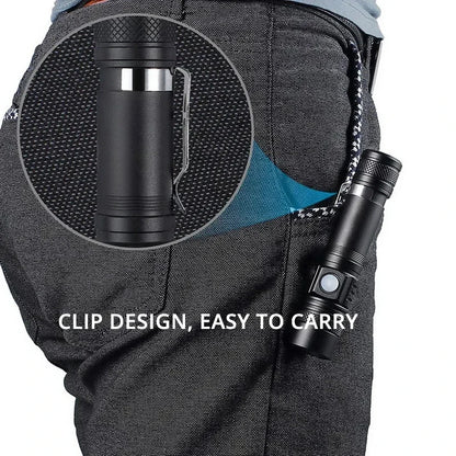 Outdoor Tactical Zoom Camping Waterproof Flash Light Aluminum Alloy Portable Torch Powerful LED Flashlight USB ReChargeable