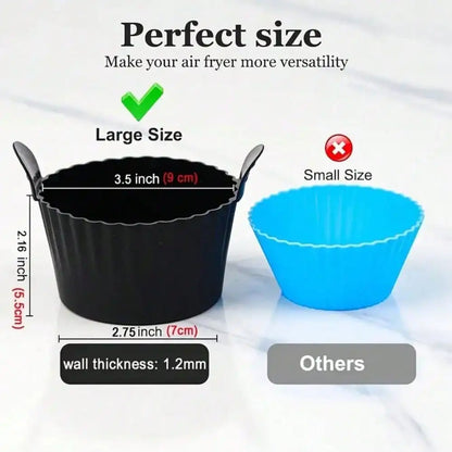 1/4PCS Reusable Silicone Air Fryer Liners and Baking Cups Accessories for Eggs Cakes Meatballs Non-Stick Kitchen Baking Tools