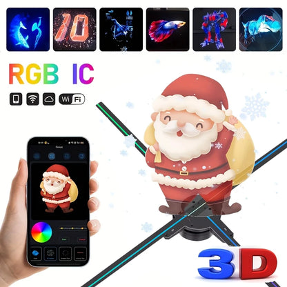 52cm 3D Hologram Fan Projector HD LED Holographic Player Advertising Display Machine WiFi APP Remote Control for Shopping Mall