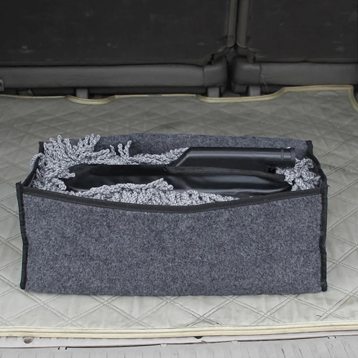 1pc Car Storage Felt Box For Dark Gray Anti Slip Storage Tools Towels Car Accessories Universal Foldable High-Quality Felt Box