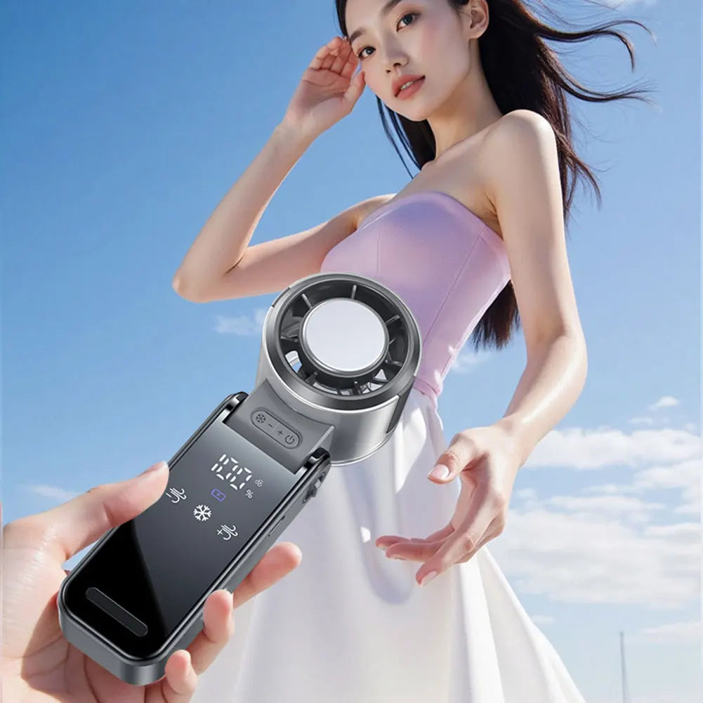 Ice Cooling Portable Mini Fan Turbos Handheld Foldable Mini Fan Speed 1-100 Turbos Chilled USB Fan For Indoor Outdoor