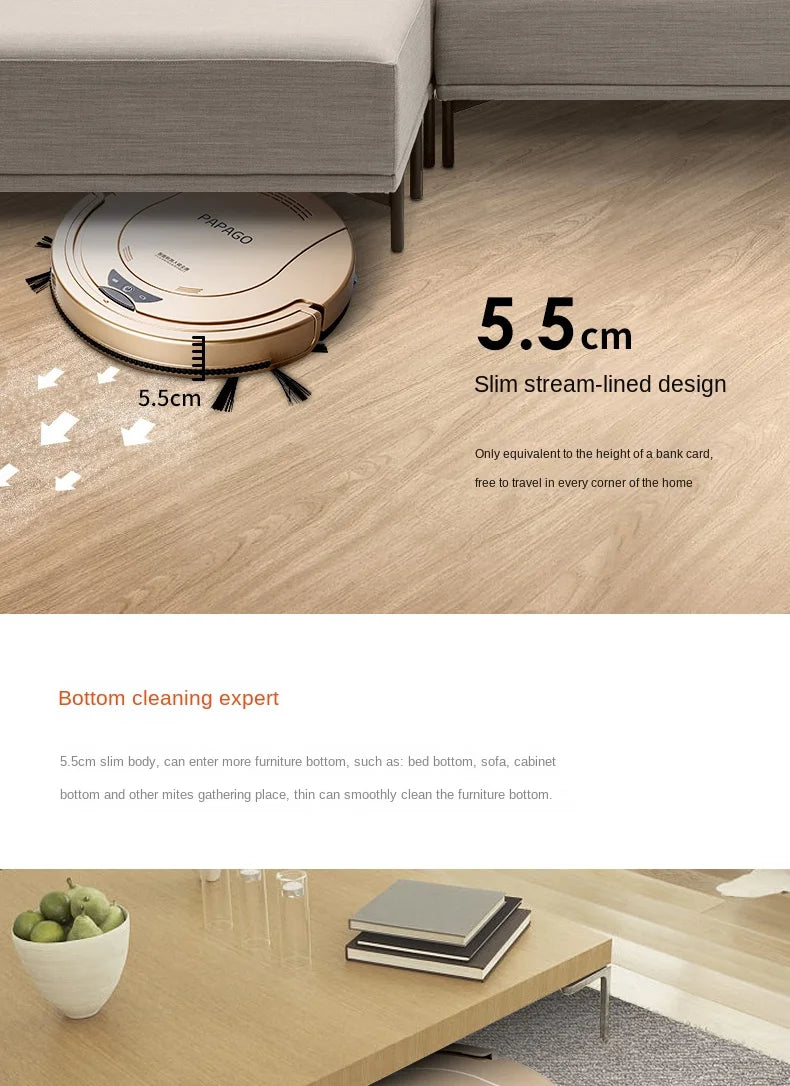 2023PapaGo Sweeping robot Household Ultra-thin Fully automatic intelligent vacuum cleaner Wipe the mopping machine