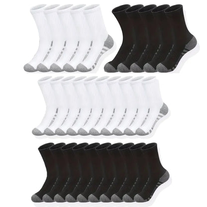 10/30 Pairs of High-Quality Soft and Comfortable Men's Running Socks Summer Sweat Wicking and Breathable Basketball Sports Socks