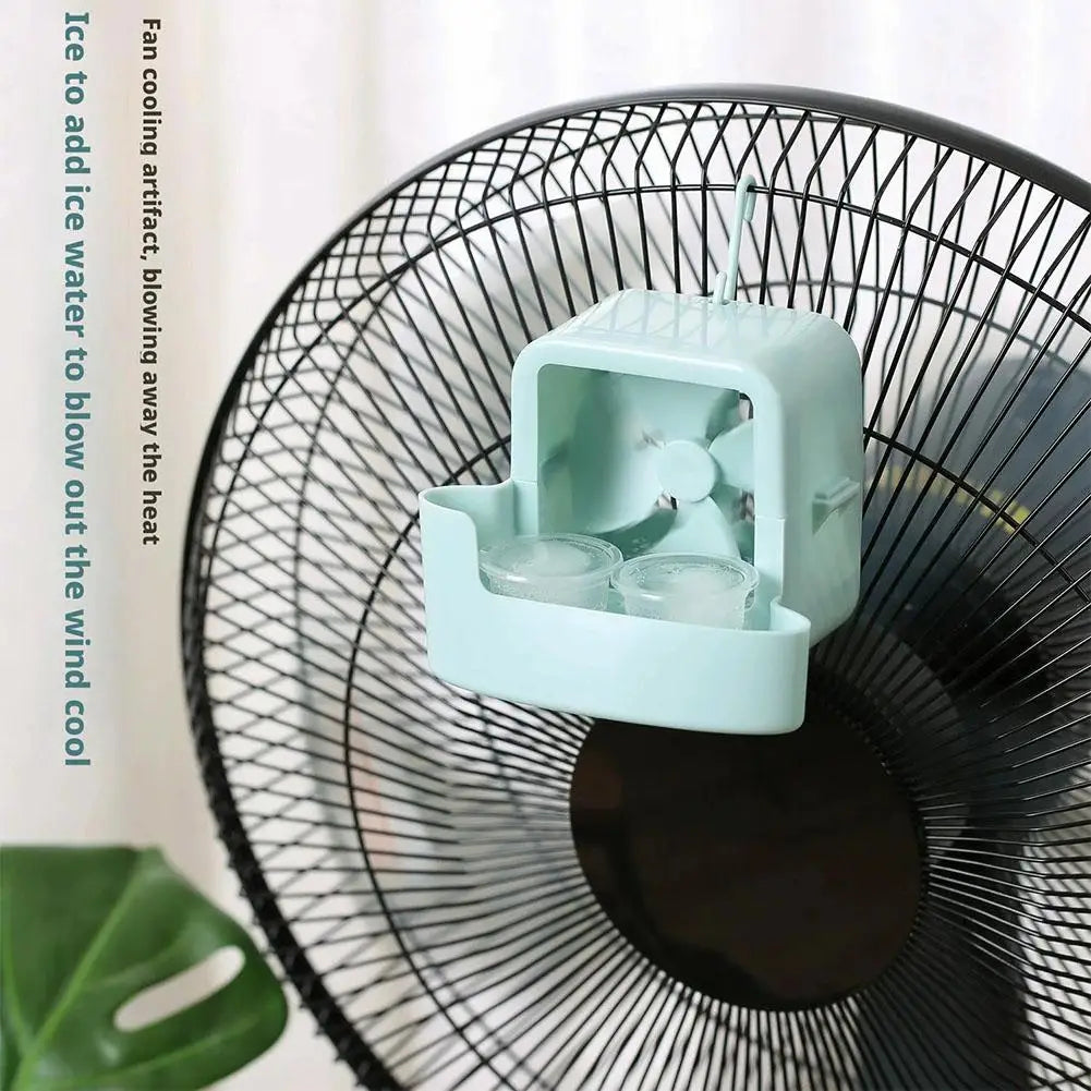 Electric Hanging Cooling Fan with 4 Ice Cups Mist Cooling Adapter Hangable Ice Holder Floor Fan for Household Rapid Cooling