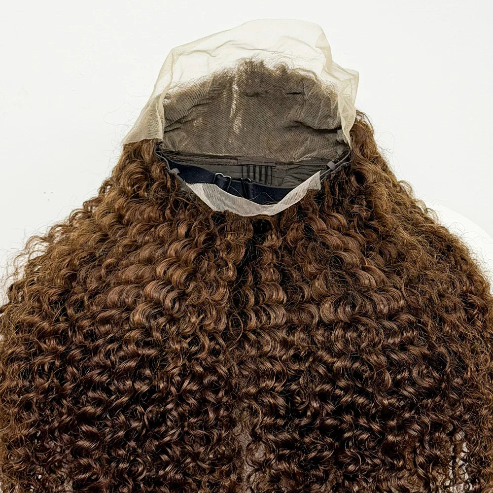 24 inch Full Water Wave Human Hair Wig 100% Human Hair 300% Density 13x4 Lace Frontal Front Curly Human Hair Wig for Black Women