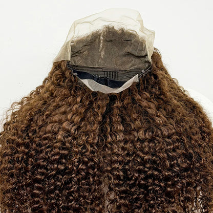 24 inch Full Water Wave Human Hair Wig 100% Human Hair 300% Density 13x4 Lace Frontal Front Curly Human Hair Wig for Black Women