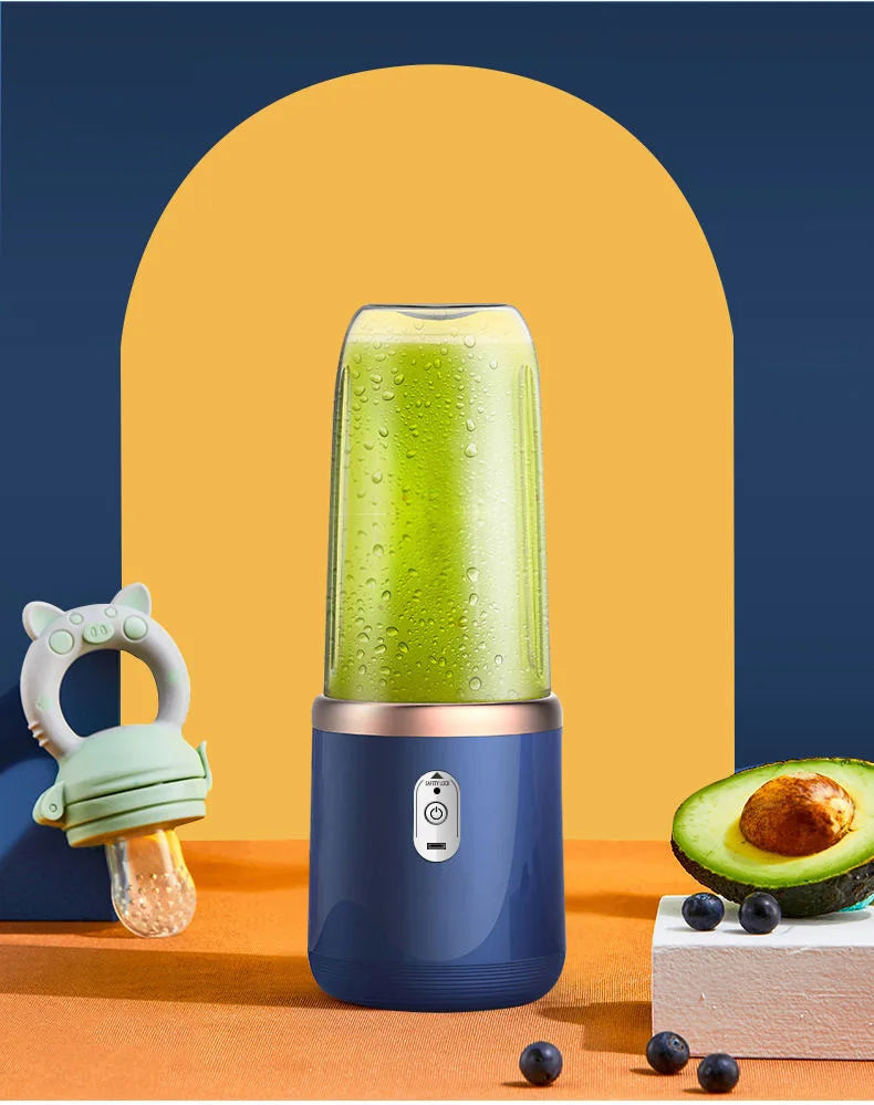 Portable Juicer Blender 400ml Electric Fruit Juicer USB Charging Lemon Orange Fruit Juicing Cup Smoothie Blender Machine 2cups
