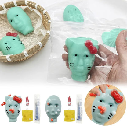 Pimple Popper Fidget Toy with Filler Tools Weird Alien Design Stress Relief Squeeze Toys for Adults Reusable Anxiety Reducer