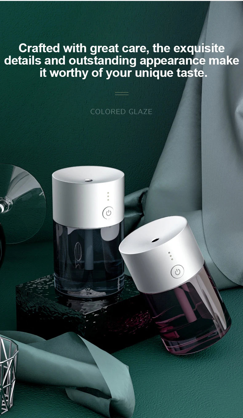 Car Air Freshener USB Rechargeable Essential Oil Diffuser Room Fragrance Diffuser Cool Mist Humidifier Auto Mini Scent Machine