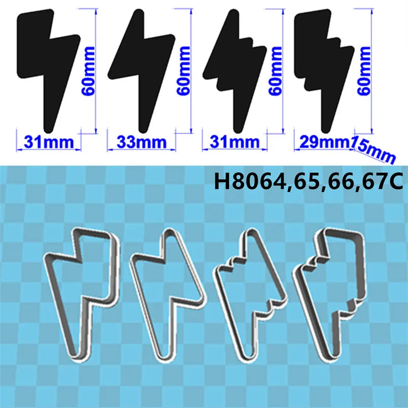 Four Specifications Cartoon Nature Graphics Super Lightning,Plastic Mold,Cake Fondant Tools,Cookie Sushi and Fruits Cutters