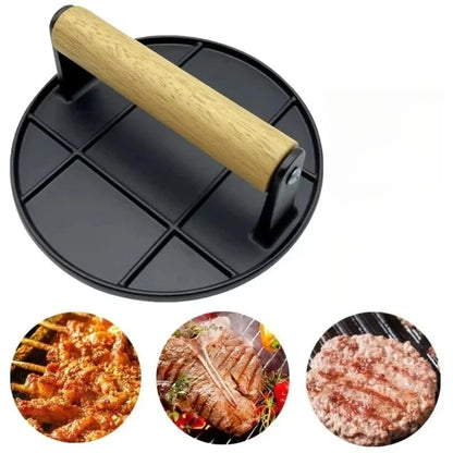 Cast Iron Grill Press Heavy Duty Steak Burger Press With Handle for Griddle Barbecue Hamburger Sausage Kitchen Cooking Tool
