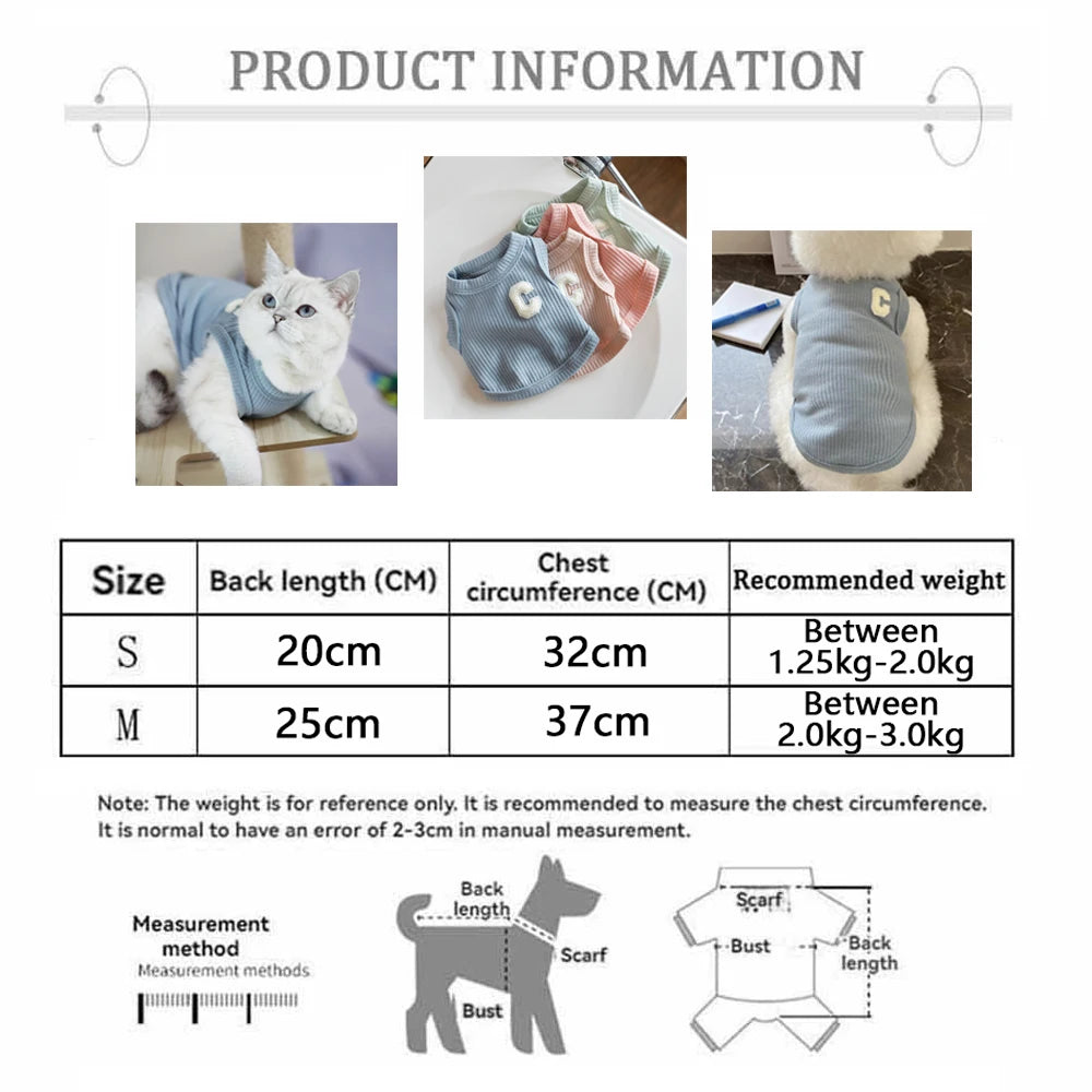 Summer Cool Cute Dog Vest For Puppy Breathable Small Cat Vest T-shirt Costume Bulldog Dog T-shirt Outdoor Dog Clothes