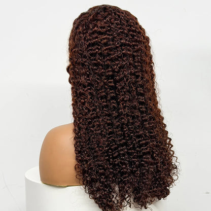 24 inch Full Water Wave Human Hair Wig 100% Human Hair 300% Density 13x4 Lace Frontal Front Curly Human Hair Wig for Black Women
