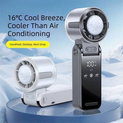 Ice Cooling Portable Mini Fan Turbos Handheld Foldable Mini Fan Speed 1-100 Turbos Chilled USB Fan For Indoor Outdoor