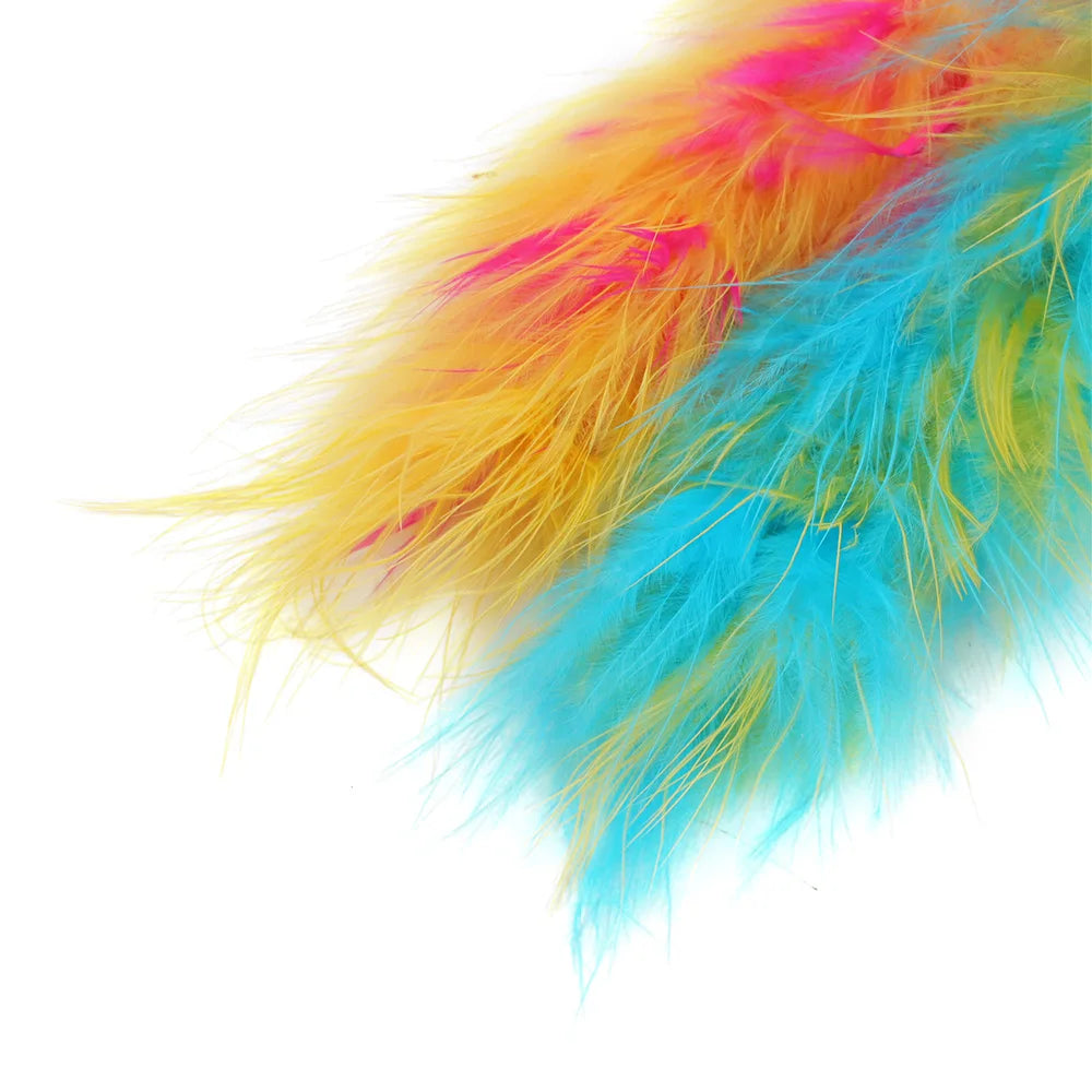 2pcs Caterpillar Cat Teaser Plush Feather Pet Toys For Kitten Cat Teaser Stick Pet Playing