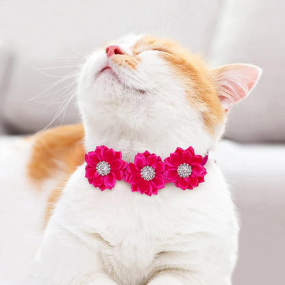 8PCS Valentine's Day Pet Decorate Bowtie with Diomand Grooming Flower Pink Dog Gifts for Small Dogs Accessories Wholesale