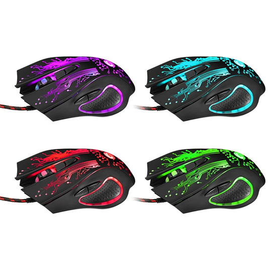High-quality New Gaming Mouse with Wired Crack Lighting Computer Accessory Ergonomic Design USB Connection Suitable for Office