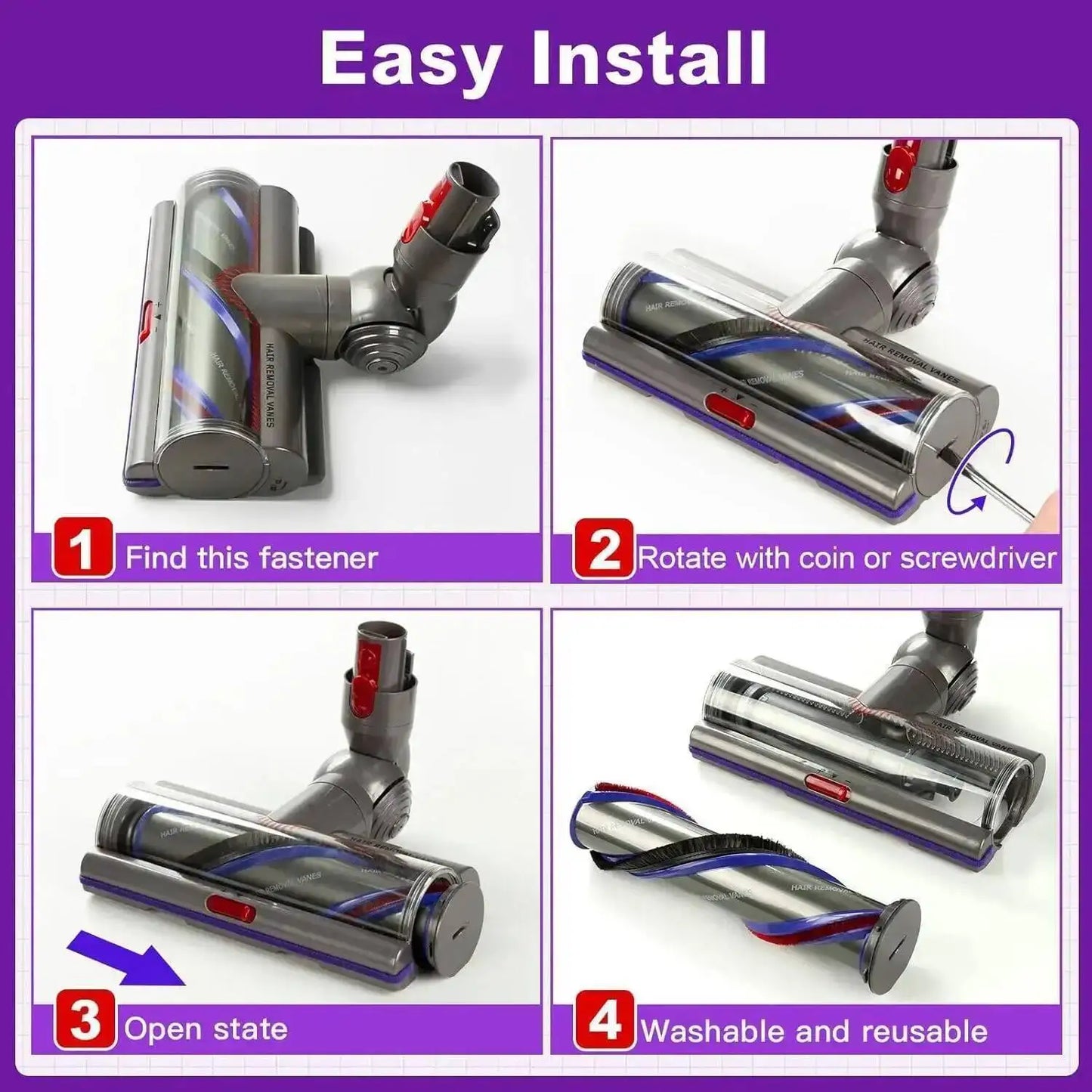 Vacuum Cleaner Brush Head for DysonV8 V7 V11 V15 V10 Vacuum Cleaner Attachment with Adjustable Suction Premium Accessory