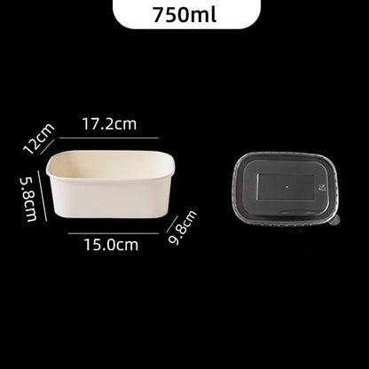 10Pcs/Set Disposable Paper Lunch Box Food Storage Containers With Lid Fruit Salad Cake Box Kitchen Accessories Party Supplies