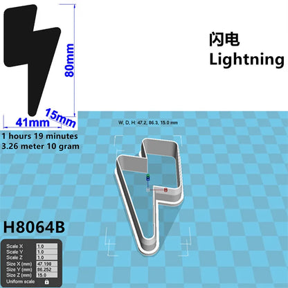 Four Specifications Cartoon Nature Graphics Super Lightning,Plastic Mold,Cake Fondant Tools,Cookie Sushi and Fruits Cutters