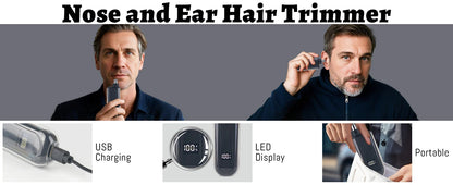 Suitable for men, USB charging nose and ear hair trimmer portable electric nose hair clipper, mini compact design, quick chargin
