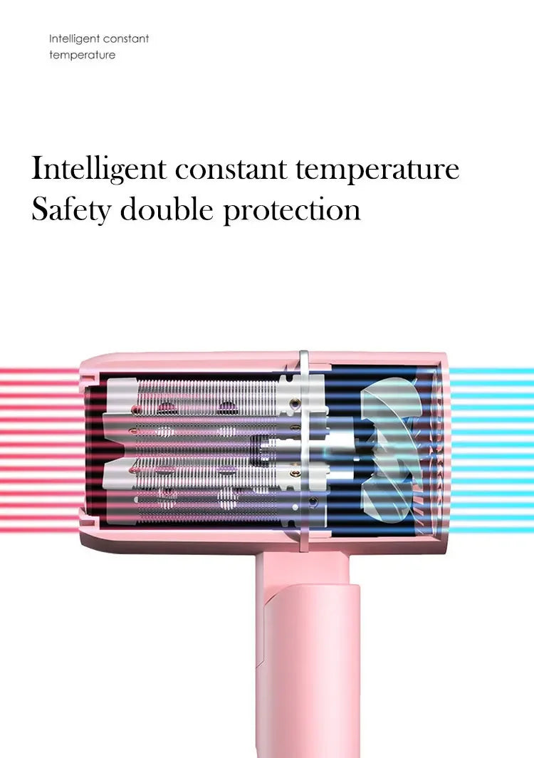 MIni  Folding Hairdryer 220V-240V 750W with Carrying Bag Hot Air Anion Hair Care for Home Travel Hair Dryer Blow Drier Portable