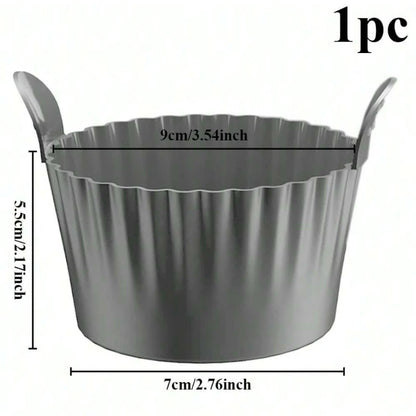 1/4PCS Reusable Silicone Air Fryer Liners and Baking Cups Accessories for Eggs Cakes Meatballs Non-Stick Kitchen Baking Tools