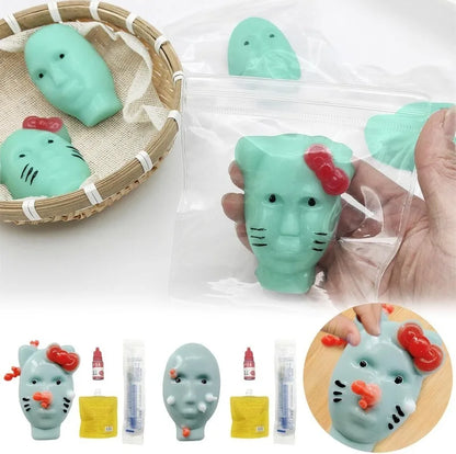 Pimple Popper Fidget Toy with Filler Tools Weird Alien Design Stress Relief Squeeze Toys for Adults Reusable Anxiety Reducer