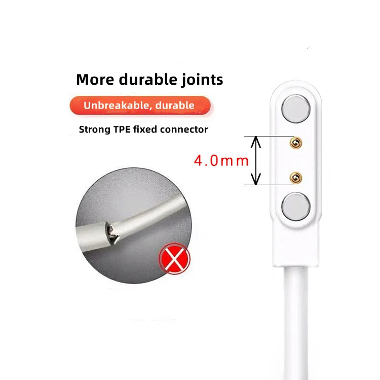 Smart Watch Magnetic USB Dock Charger 2pin 4pin Charging Cable Power Adapter For Kids Smartwatch Juicer Beauty Device Toothbrush