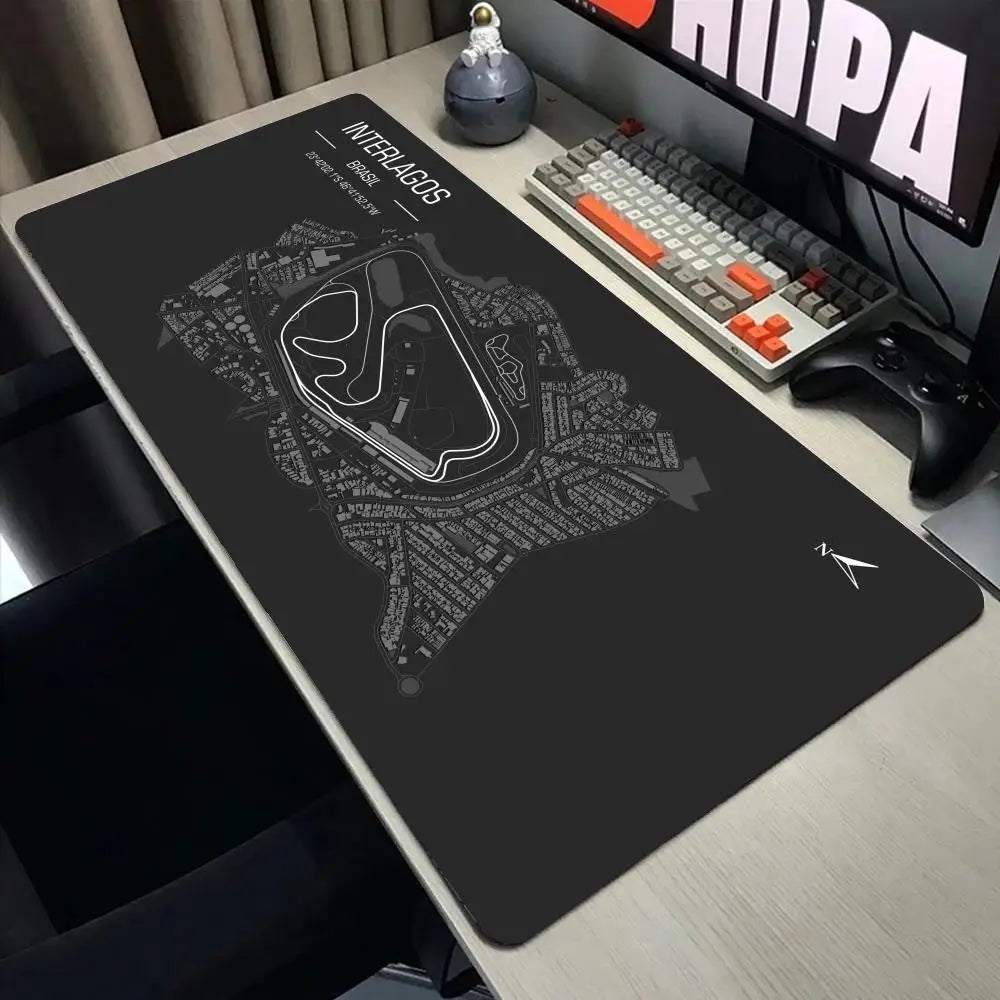 F1 Racing Circuit Mouse Pad Large Sport Car MousePad Cute Desk Pad Extended Gaming Keyboard Mats Large XXL Gamer Mousepad 90x40