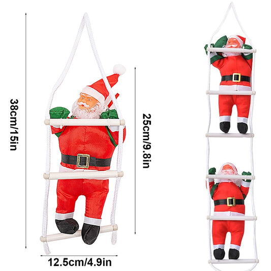 1/2Set 25cm Santa Claus Climbing Ladder Doll Ornament Christmas Tree Hanging Decors Pendant Xmas Home Decoration New Year Gifts