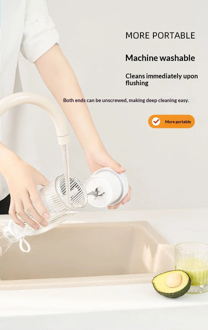 Portable Mini Juicer USB Rechargeable 6 Blades Handheld Fruit Blender Multifunctional Juice Maker for Smoothie Milkshake