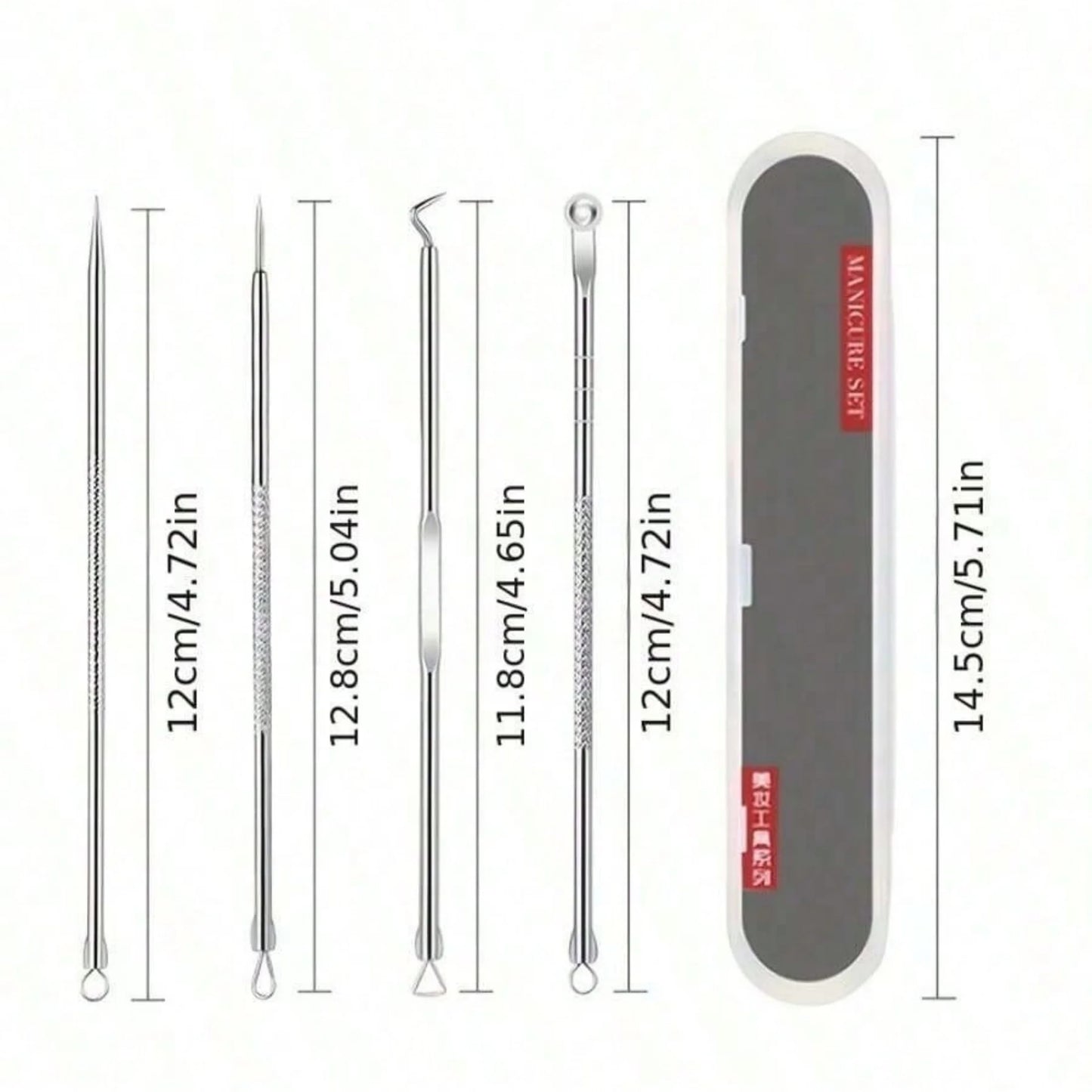 4-Piece Comedone Remover Tools – Acne/Blackhead Needles, Deep Cleansing Skin Care Gadgets for Women