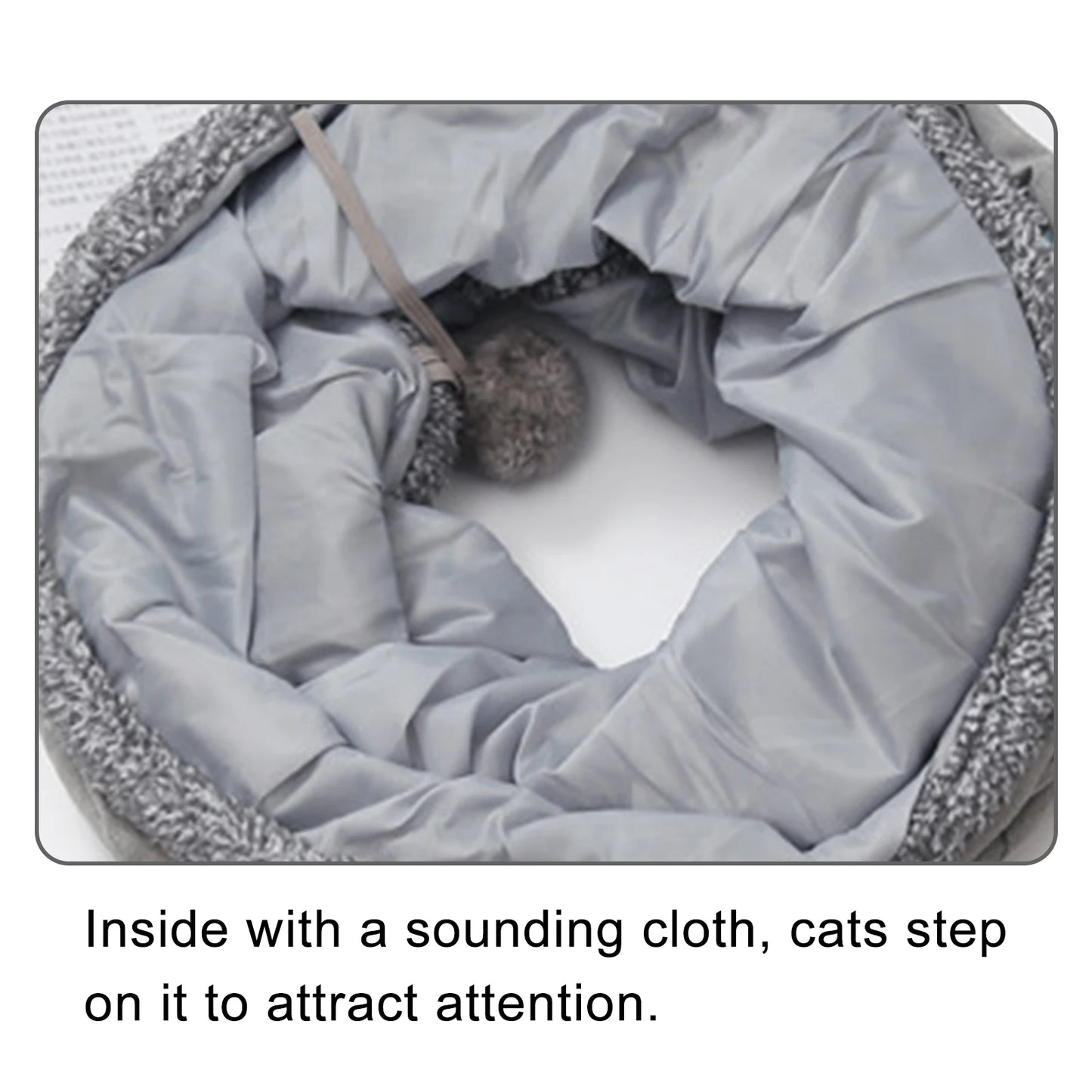 Collapsible Cat Tunnel Kit ten Play Tube for Large Cats Dogs Bunnies with Ball Fun Cat Toys 2 Suede Peep Hole Pet Toys with Ball