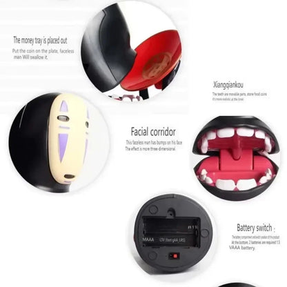 No Face Man Electric Piggy Bank - Automatic Coin Consumption Battery Charging Storage Jar for Birthday Gifts