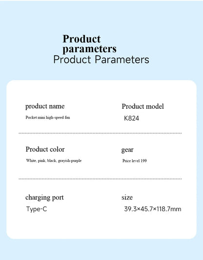 2026 new ice-cooling high-speed fan, semiconductor cooling handheld fan, portable mini pocket digital display small fan