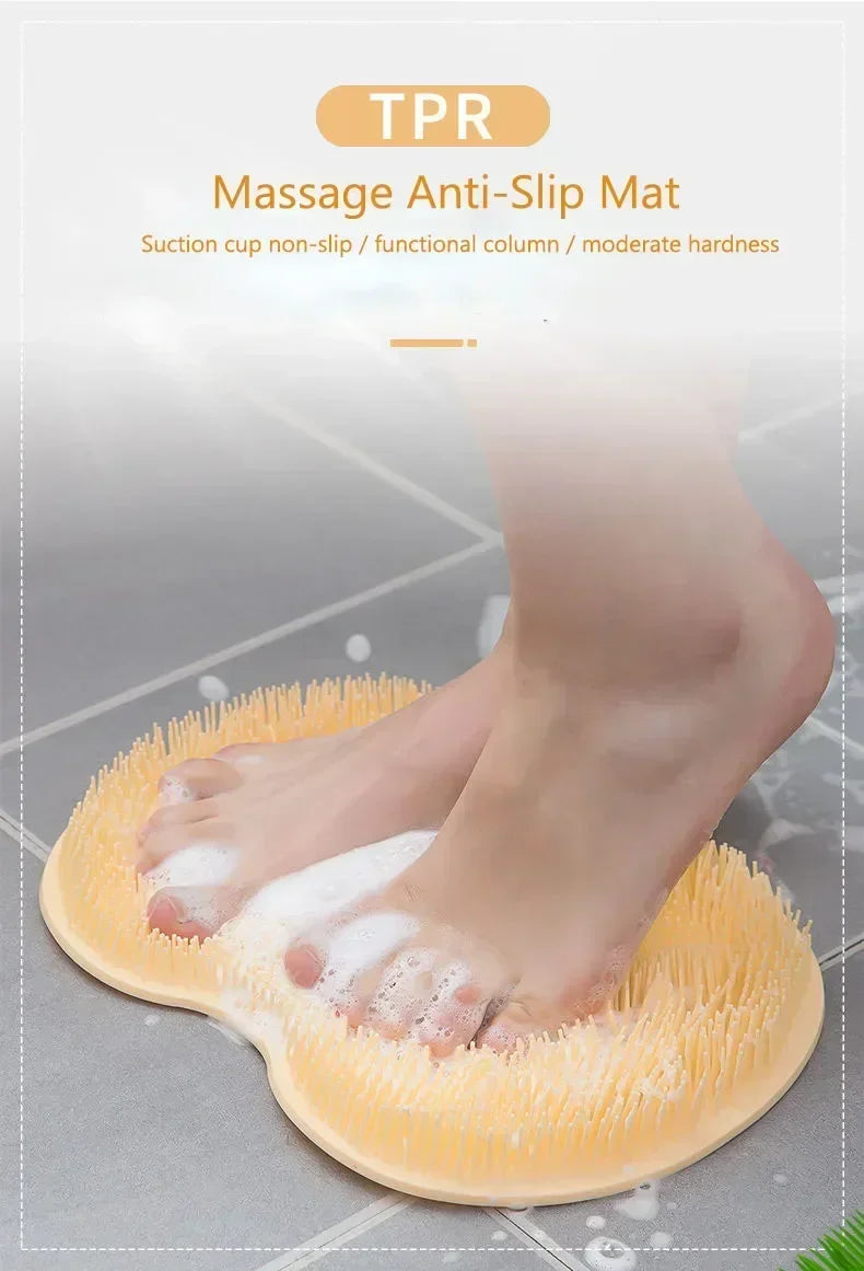 Exfoliating Foot Brush and Back Scrubber Anti-Slip Suction Cup - Deep Cleansing and Exfoliating Tool for Body Dirt Removal