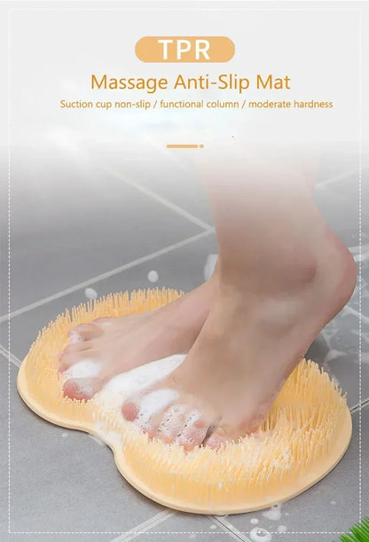 Exfoliating Foot Brush and Back Scrubber Anti-Slip Suction Cup - Deep Cleansing and Exfoliating Tool for Body Dirt Removal