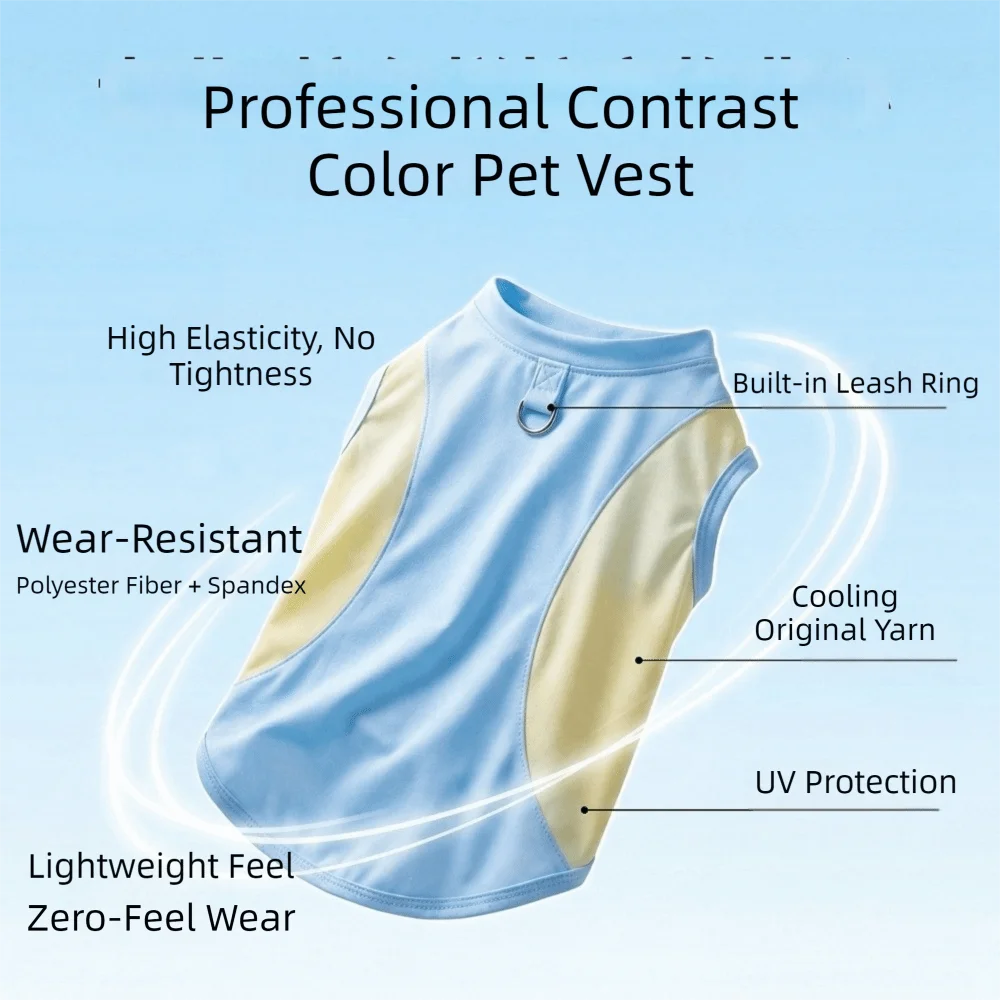 Breathable Mesh Dog Cooling Vest Comfortable Quick Drying Pet Summer Clothes Lightweight with D Ring Pet Tank Top