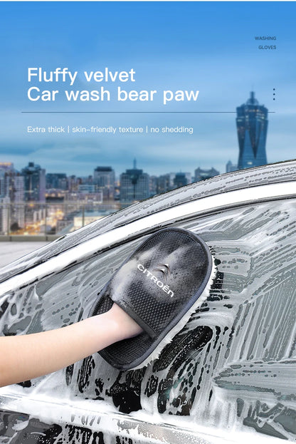 Car Styling Wool Soft Car Washing Gloves Cleaning Brush Accessories For Citroen C1 DS3 C2 C3 Vts C4 Saxo C4L C5 C6 C8 Xsara