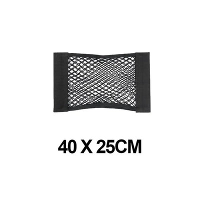 Car Trunk Mesh Organizer Universal Velcro Storage Pocket Vehicle Elastic Storage Bag Automotive Mesh Interior Accessories