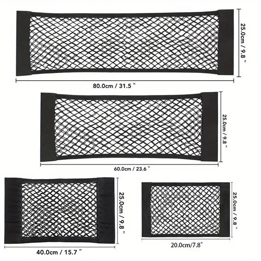 Universal Car Storage Bag Double Mesh Trunk Storage Net Car Built-in Storage Bag Car Fire Extinguisher Fixed Net Anti-Slip
