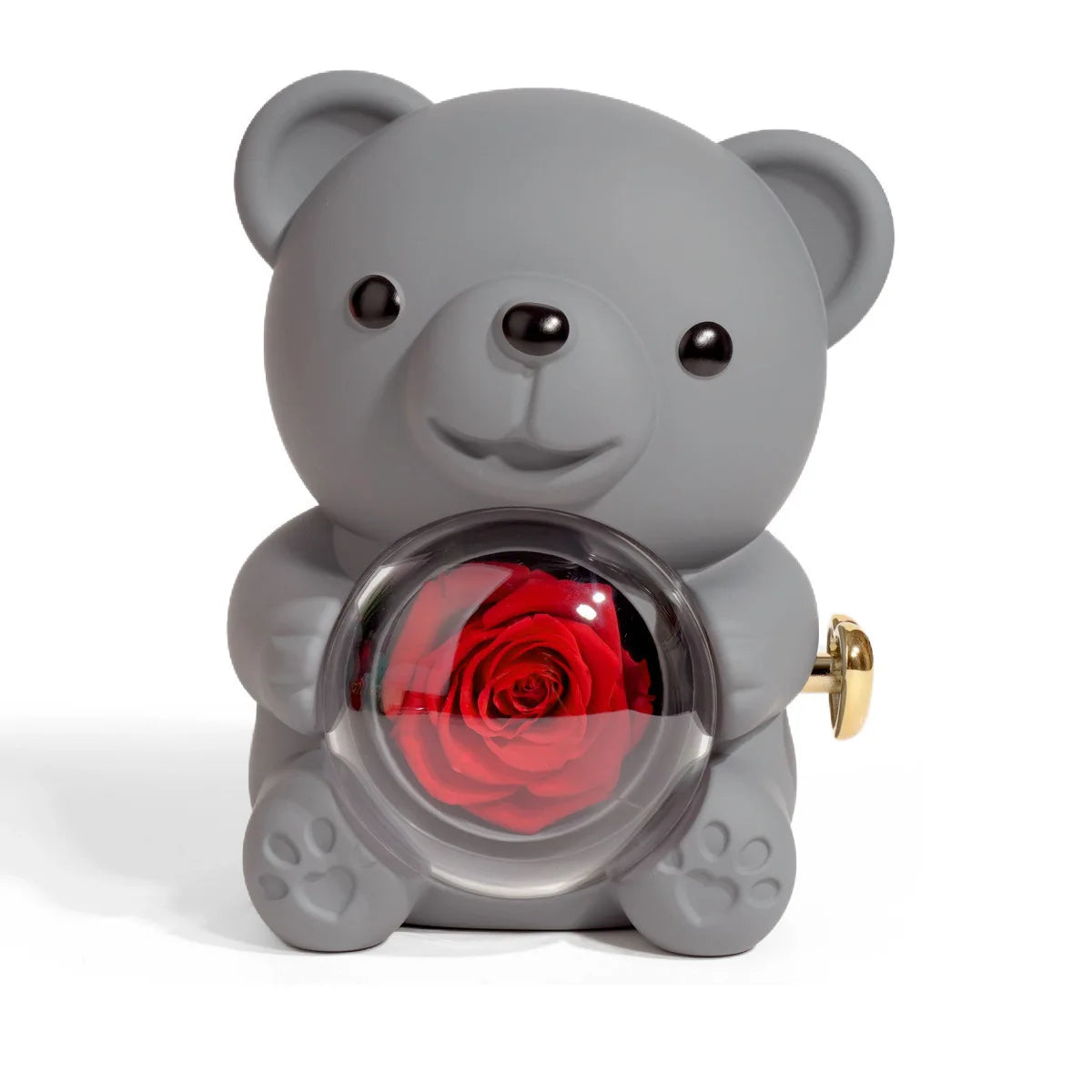 New Rotating Hugging Bear Rose Jewelry Box Eternal Flower Gift Box for Girl Mother's Day Valentine's Day Christmas Gift