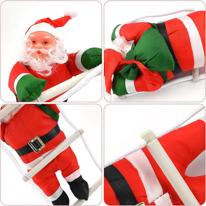1/2Set 25cm Santa Claus Climbing Ladder Doll Ornament Christmas Tree Hanging Decors Pendant Xmas Home Decoration New Year Gifts