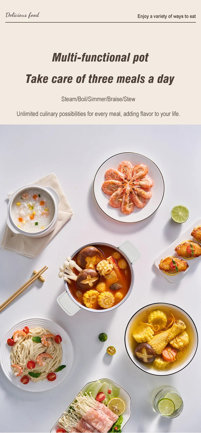 Electric Rice Cooker for 1-2 People, Multifunctional Household Hot Pot, Porridge, 1.8L Micro Pressure Rice Cooker soup making