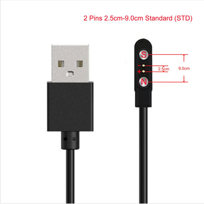 Smart Watch Magnetic USB Dock Charger 2pin 4pin Charging Cable Power Adapter For Kids Smartwatch Juicer Beauty Device Toothbrush