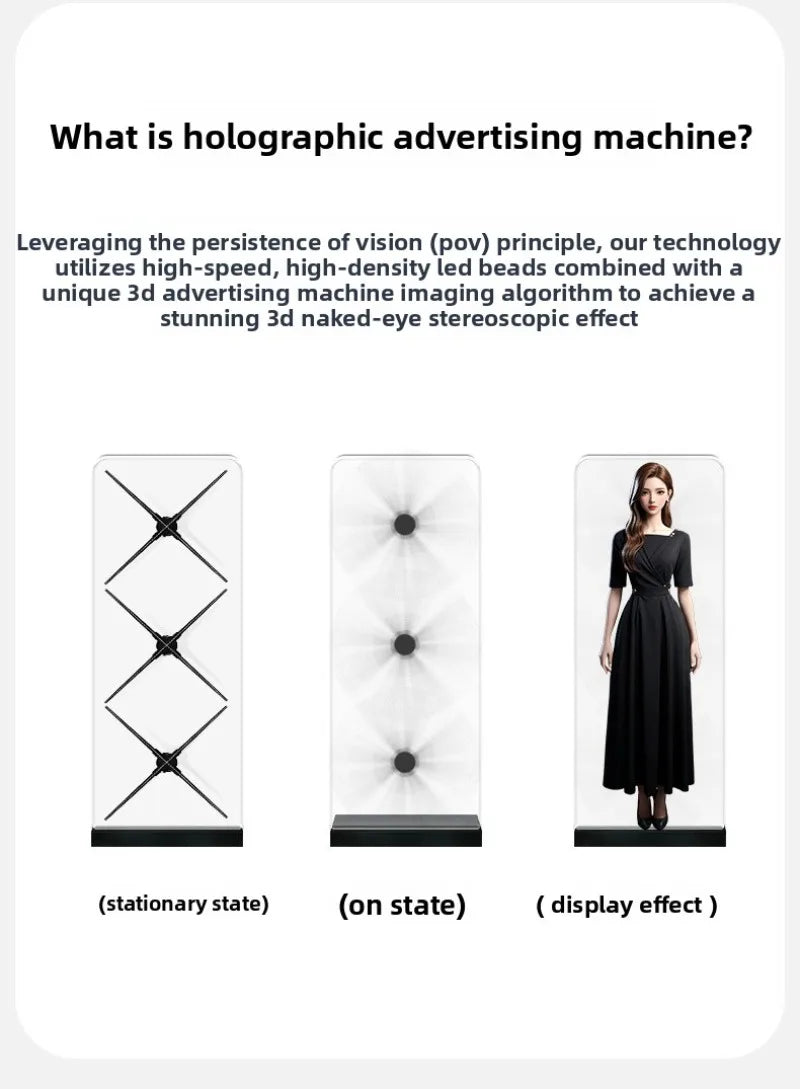 Custom Ventilador Holografico Splicing Hologram Fan Projectors Display Big Size 3D Led Fan For Advertising Business Exhibition