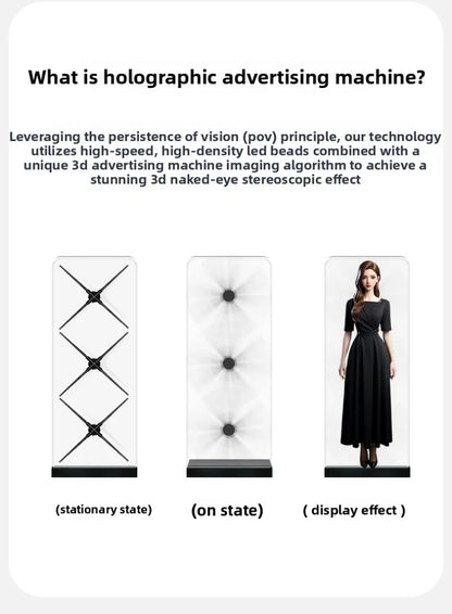 Custom Ventilador Holografico Splicing Hologram Fan Projectors Display Big Size 3D Led Fan For Advertising Business Exhibition