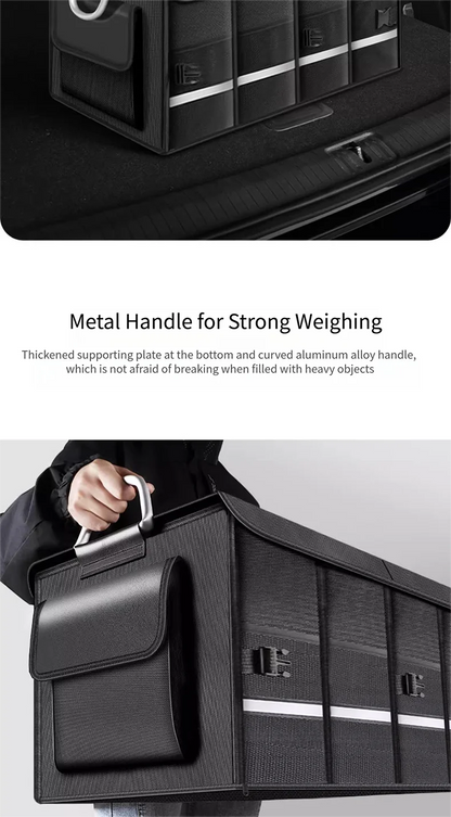 Heavy-Duty 72L Trunk Organizer for Car Large-Capacity Foladable Storage Box High-Density Oxford Cloth Waterproof Car Organizer