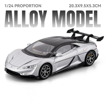 1:24 BYD YANGWANG U9 Models Toys Cars Alloy Diecast Wheel Pull Back Miniature Vehicles Doors Opened Car Birthday Gifts for Kids
